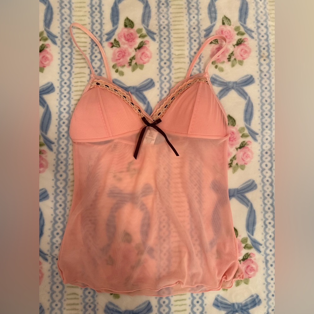 Pink Sheer Lace Bodysuit